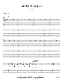 Master of puppets interlude solo tab