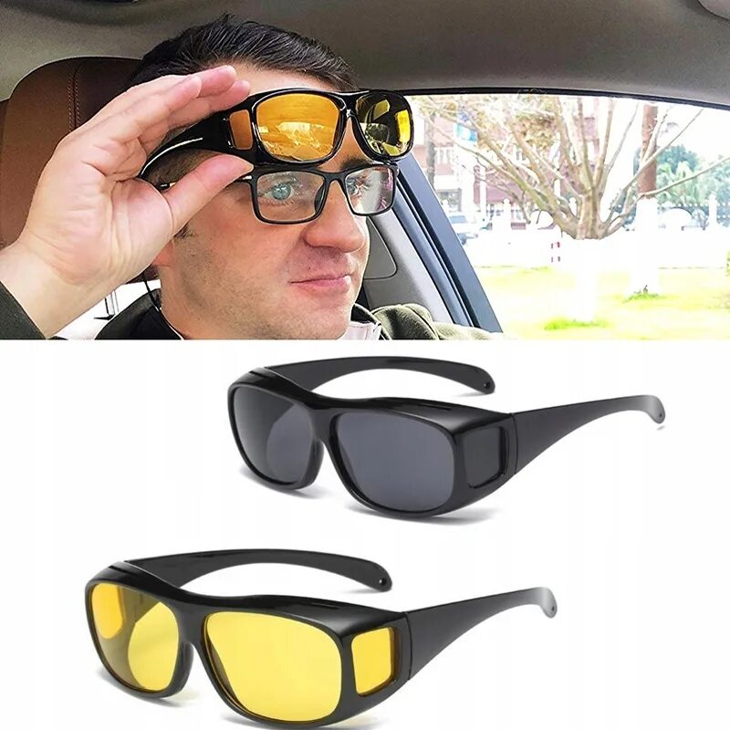 Купить солнцезащитные очки мужские для водителя. Очки поляризационные антифары. Очки автомобильные поляризационные антибликовые cf1848.