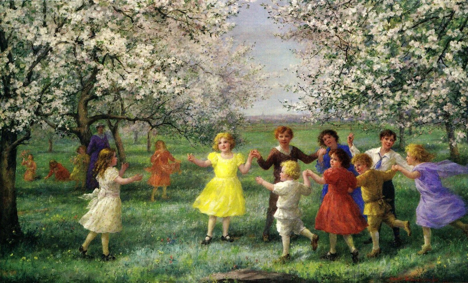Картина в садик. Jennie Augusta Brownscombe. Jennie Augusta Brownscombe (1850-1936). Дети в живописи. Картины с детьми известных художников.
