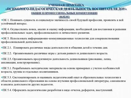 Педагогическая практика дошкольного образования