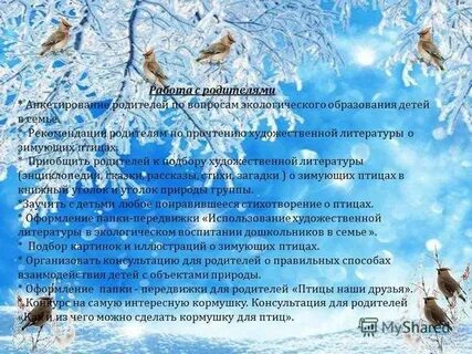 Консультация для родителей птицы