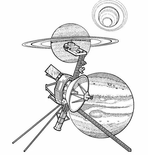 Рисунок спутника в космосе. Вояджер 1. Вояджер-2 космический аппарат. Вояджер 1 рисунок. Вояджер 1 чертёж.