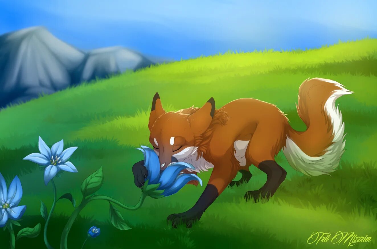 Flower foxes. Лиса ферал. Фурри ферал лиса. Furry feral Лис.