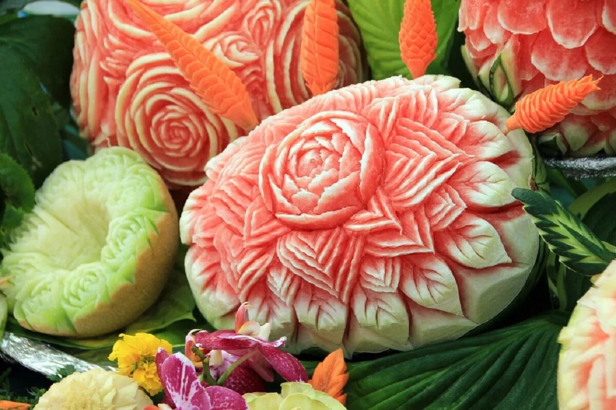 Art Of Watermelon Carving For Beginners - Fruit & Vegetable Design & Decoration 