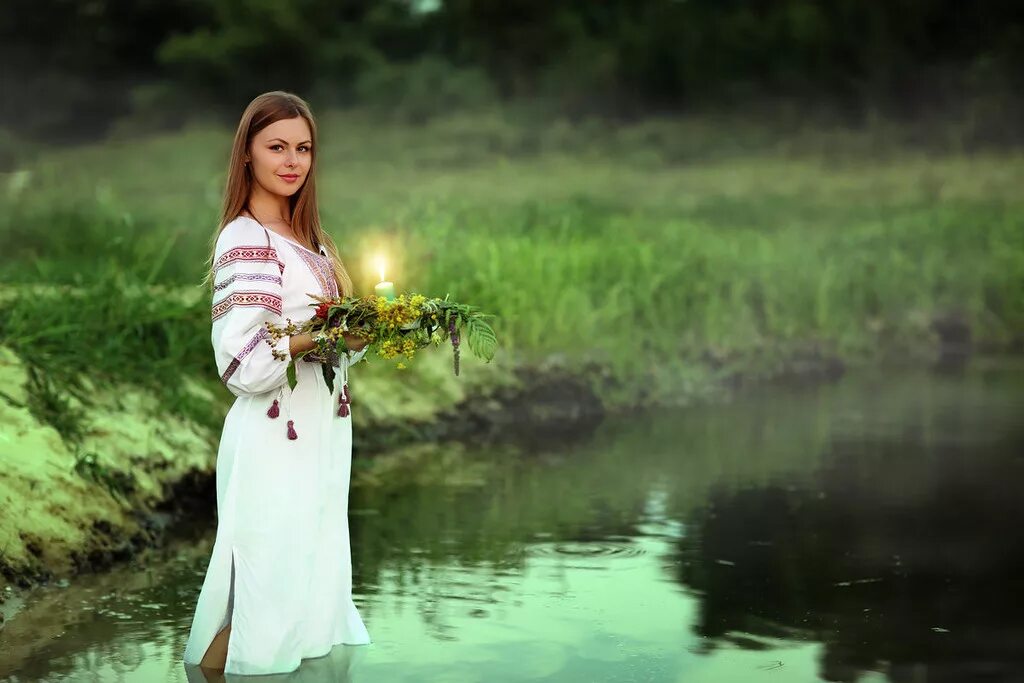 Фотосессия Ивана Купала. Славянские девушки. Девушка русская вода