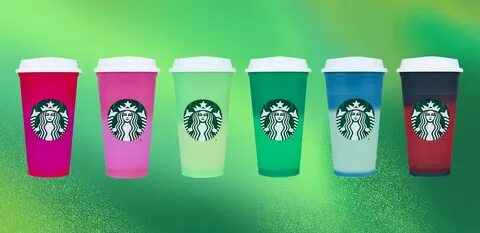 Starbucks Holiday Winter Color Changing Reusable Hot Cup Green Red Christma...