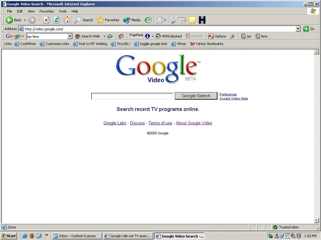 Первая ссылка гугла. Гугл 2005. Google Video. Гугл видео картинки. Video Google вход.