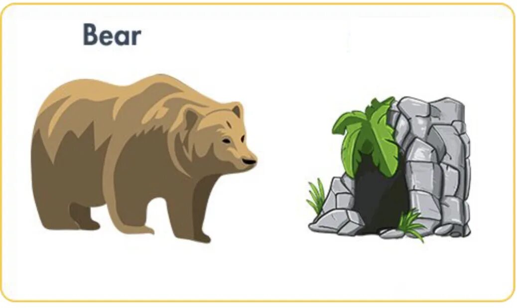 Count Bears in a Cave picture for Kids. Where bears live