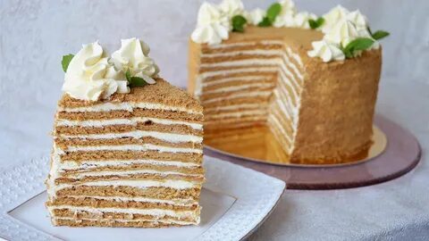 Медовик с кремом пломбир