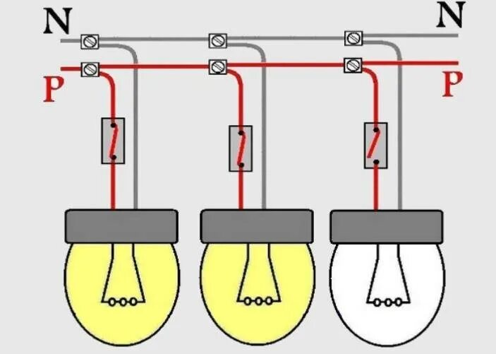 Последовательное соединение 2 лампочек. Параллельное соединение электроламп схема. Схема параллельного соединения ламп 220. Электрическая схема параллельного подключения светильников 220. Схема параллельного соединения 10 ламп.