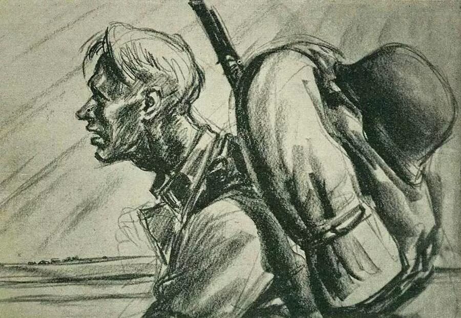 Курт Ройбер картины. Наброски про войну. Рисунок про войну.