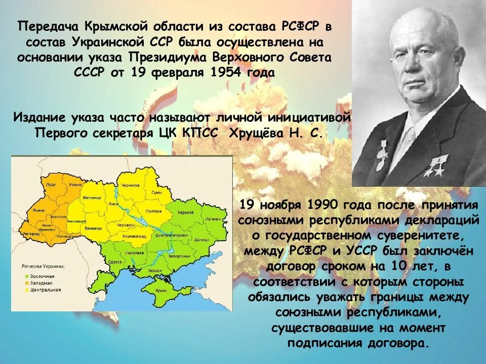 Почему россия станет украиной. Передача Крыма УССР В 1954 году. Передача Крыма УССР. Хрущев передал Крым Украине. Крымская область РСФСР.