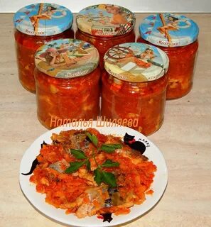 Консервированная скумбрия с овощами