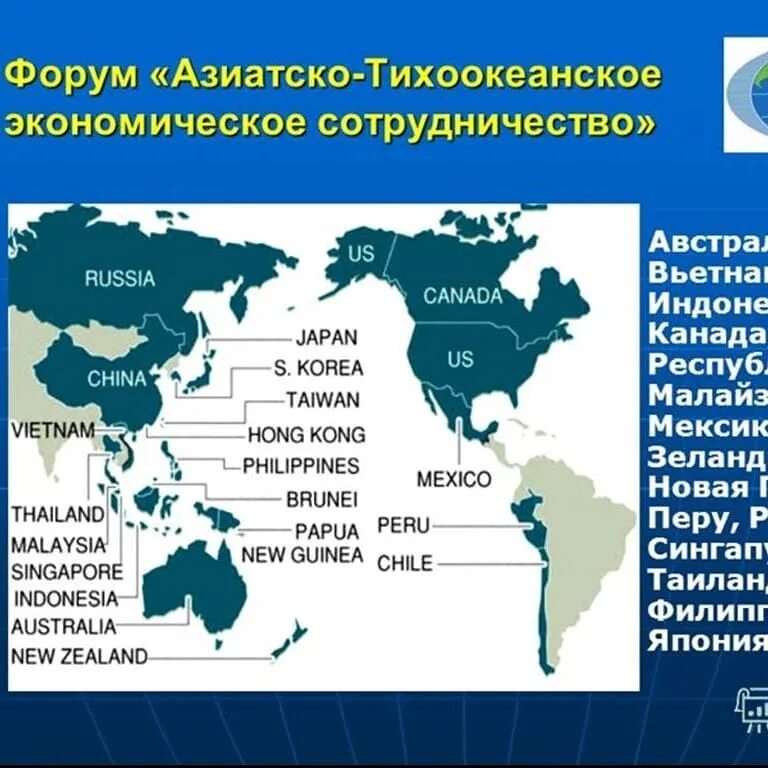 Атэс какие страны. Азиатско-тихоокеанское экономическое сотрудничество (атэс). карта атэс. страны атэс на карте.