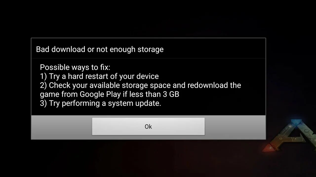 Bad load. Bad download or not enough Storage Ark mobile. АРК ошибка. Вылетает АРК мобайл. Ошибки АРК при загрузке модов.
