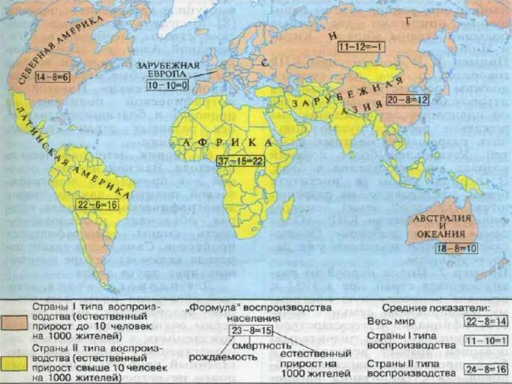 Страны первого типа воспроизводства населения таблица по географии. Типы воспроизводства география 10 класс.