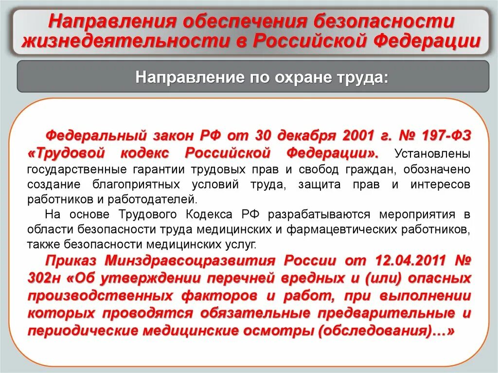 Направления обеспечения безопасности жизнедеятельности в РФ. Основные направления БЖД. Направления правового обеспечения безопасности жизнедеятельности. Нормативно правовые основы БЖД. Закон от 30 декабря 2008