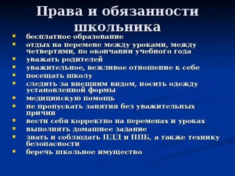 Государство и право для школьников. Право и обязанность ученика.