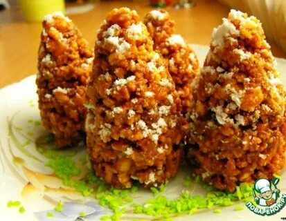 Десерт шишки без выпечки с кукурузными хлопьями
