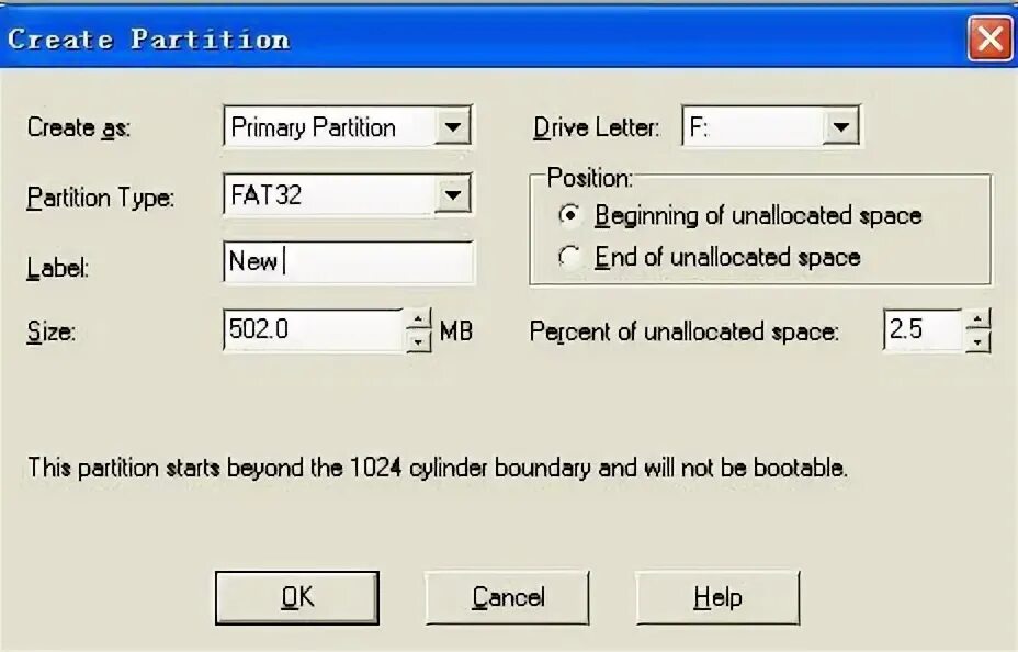 Remember to create new partitions