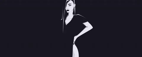 Нарисованные девушки на черном фоне