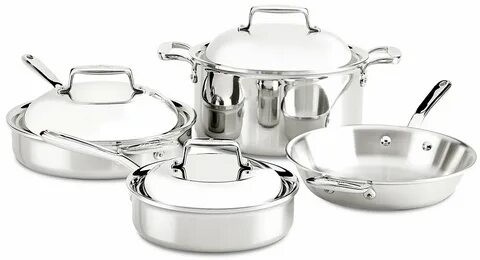 (Oven-Safe All-Clad d5 Brushed Stainless Steel Set Cookware set 10\ All-Cla...