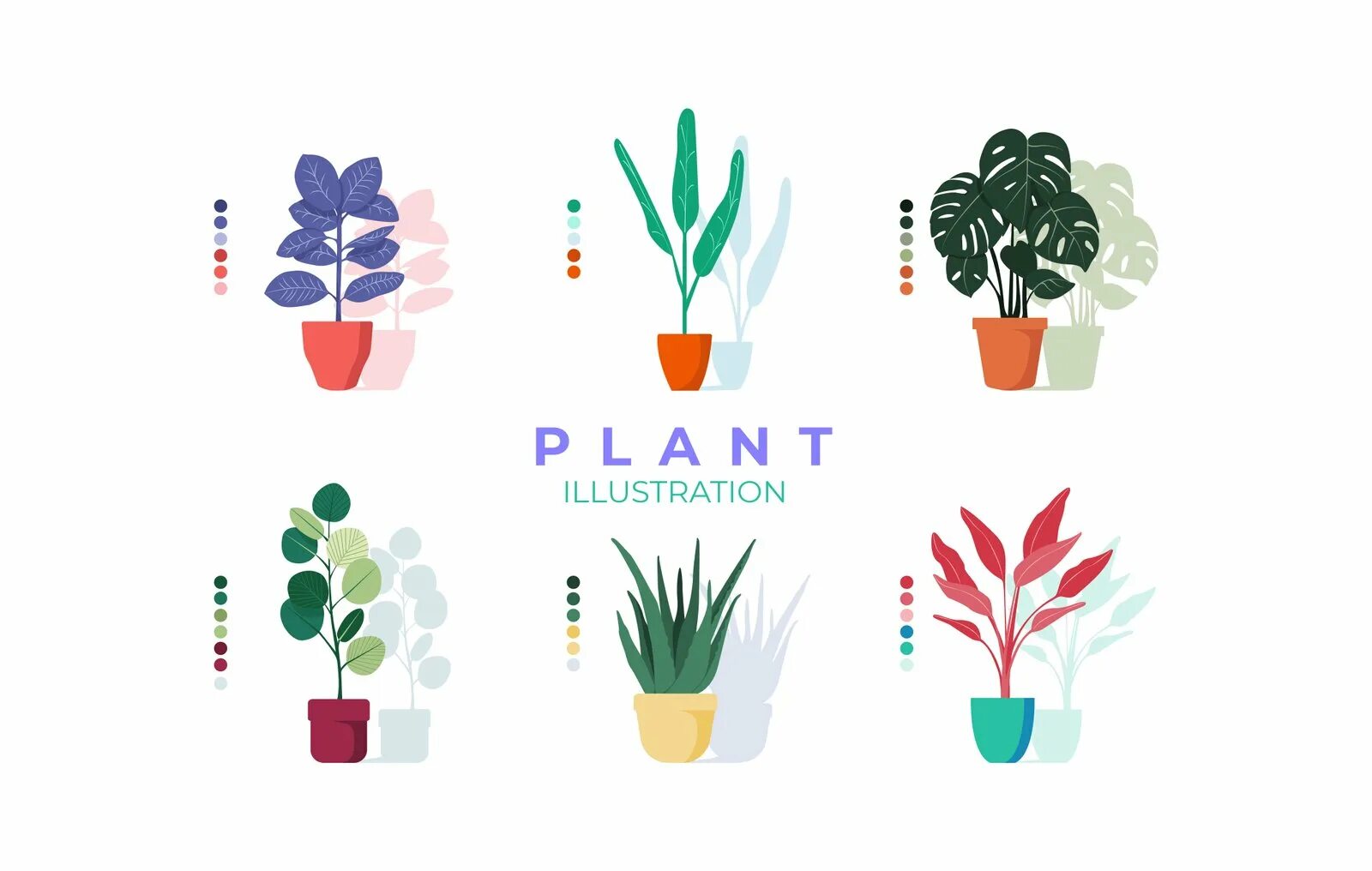 Plant color. Растения иллюстратор. Векторные растения. Декоративные растения вектор. Растения Векторная Графика.