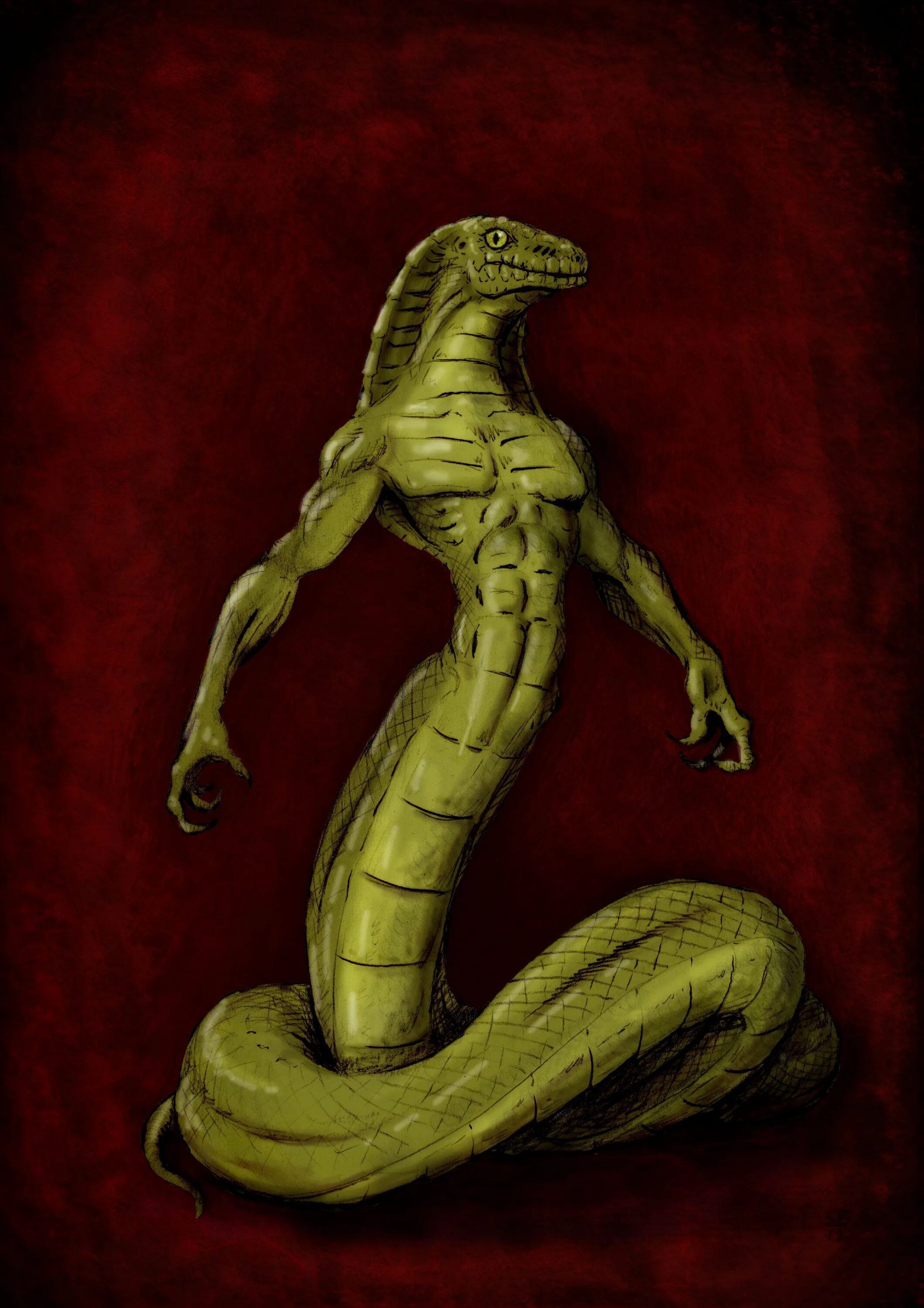 Huge sharp mythical snake like recorded