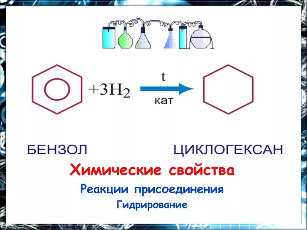 Гидрирование бензола реакция. Реакция каталитического гидрирования бензола. Арены бензольное кольцо. Гидрирование бензола обратимая реакция.