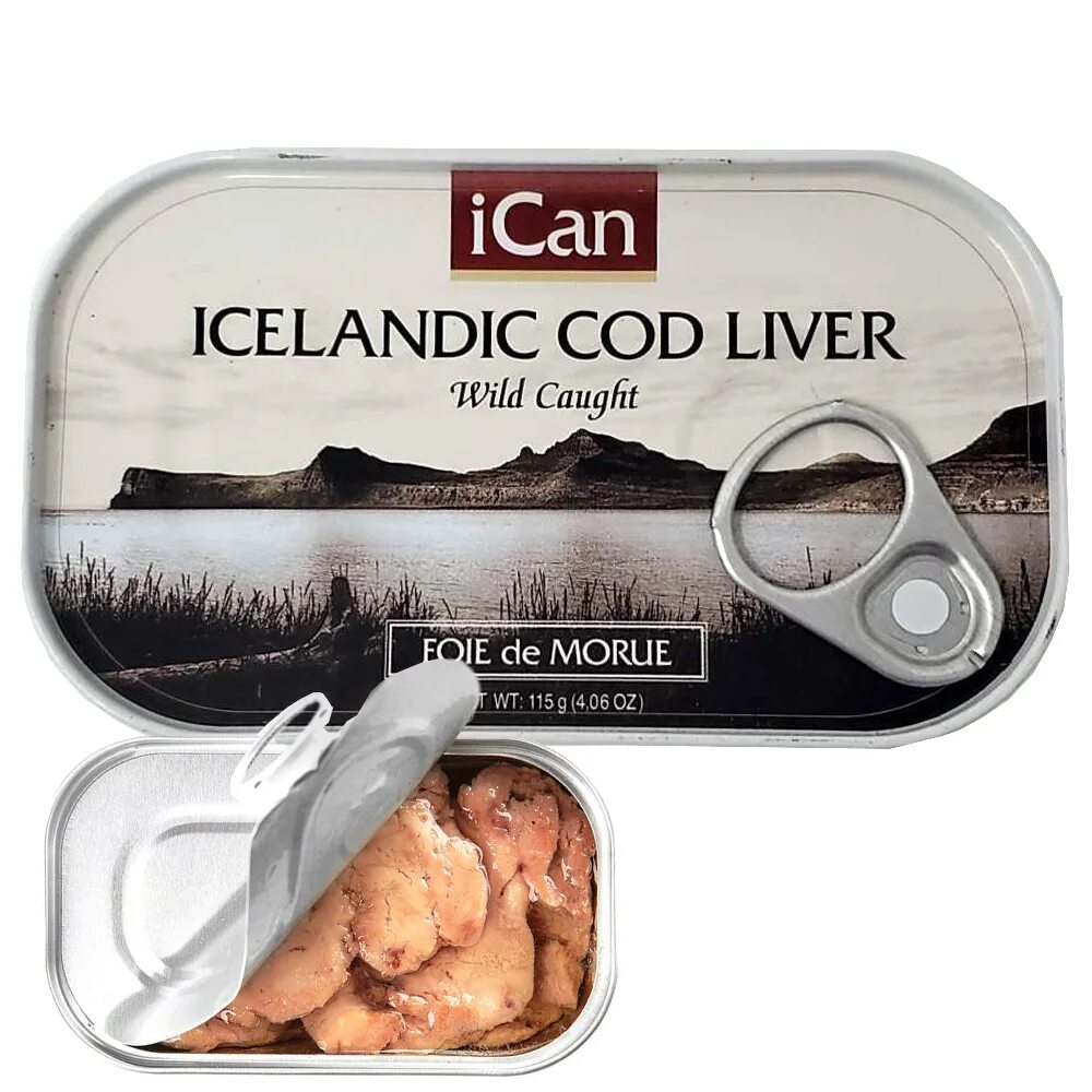 Рейтинг производителей печени трески. Печень трески Icelandic Cod Liver. Печень трески Исландия ICAN. ICAN печень трески натуральная, 115 г. Печень трески ICAN натуральная ж/б 115г Исландия.