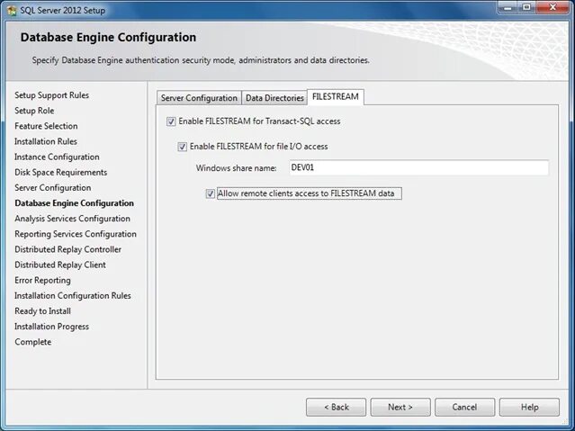 Filestream. Database engine configuration filestream. filestream ms sql. программирование конфигураций d2b. hр configuration page.
