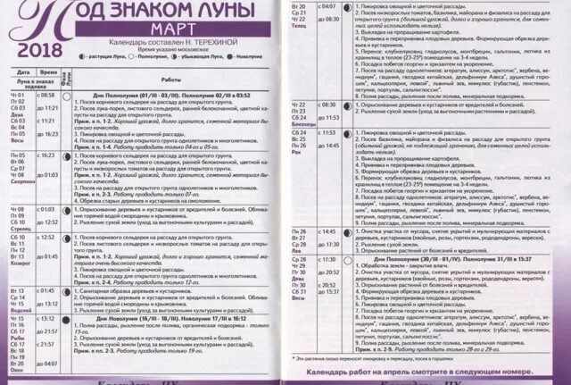 Лунный календарь из журнала Приусадебное хозяйство. Под знаком Луны Терехина н. Под знаком Луны календарь н.Терехиной. Приусадебное хозяйство журнал 2022. Под знаком луны описание