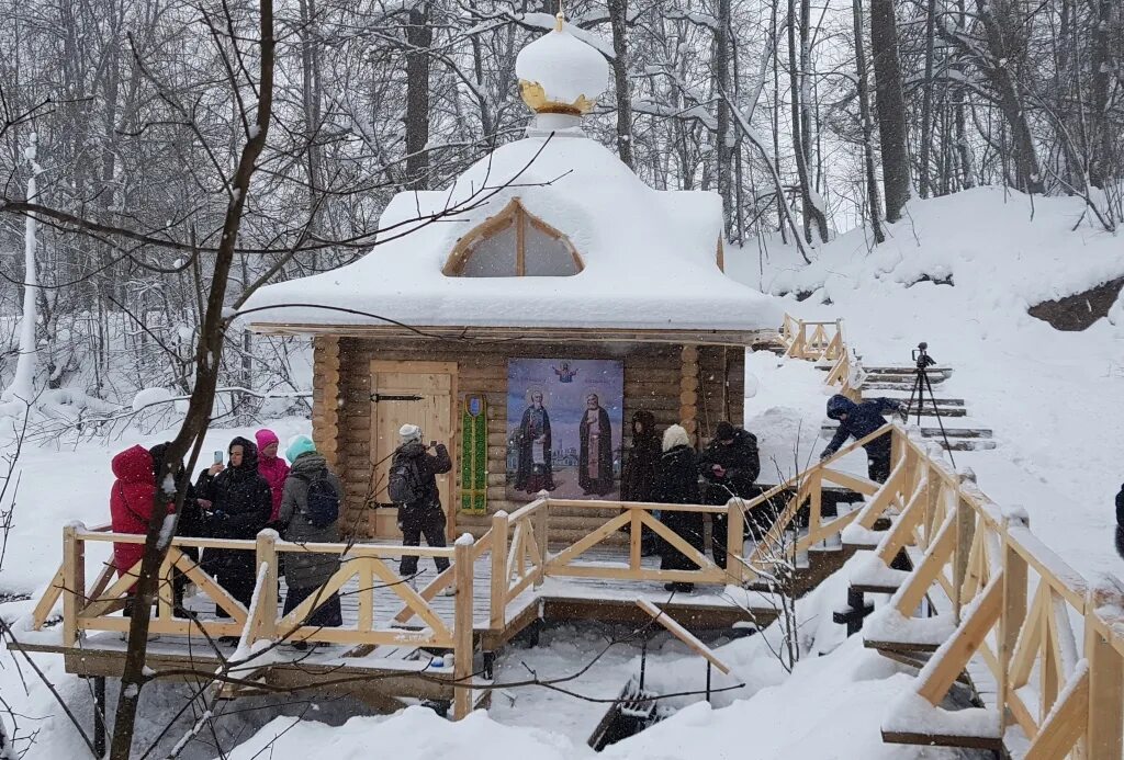 Родник пушкино. Родник в Софрино. Часовня и Святой источник в д. Ревякино. Софрино Святой источник.