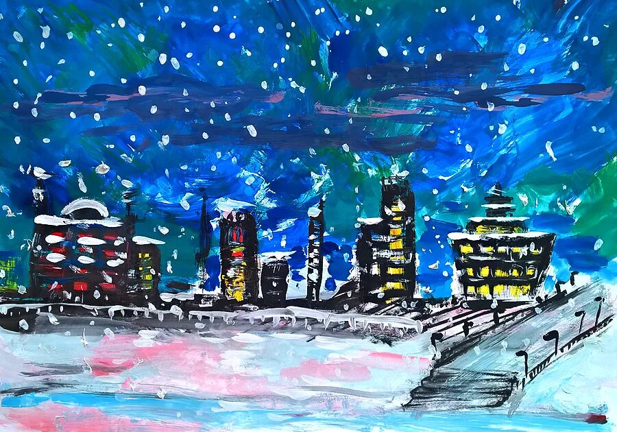 Зимний город для детей. Зимний пейзаж для детей. Рисование зимний город. Рисование город зимой. Рисование для детей зимний город.