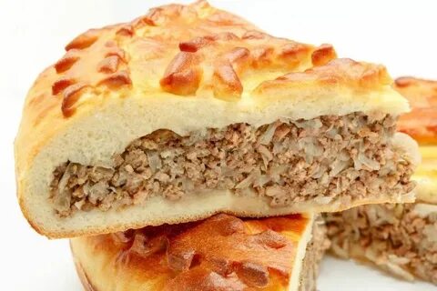 Пирог с рисом мясом дрожжевой