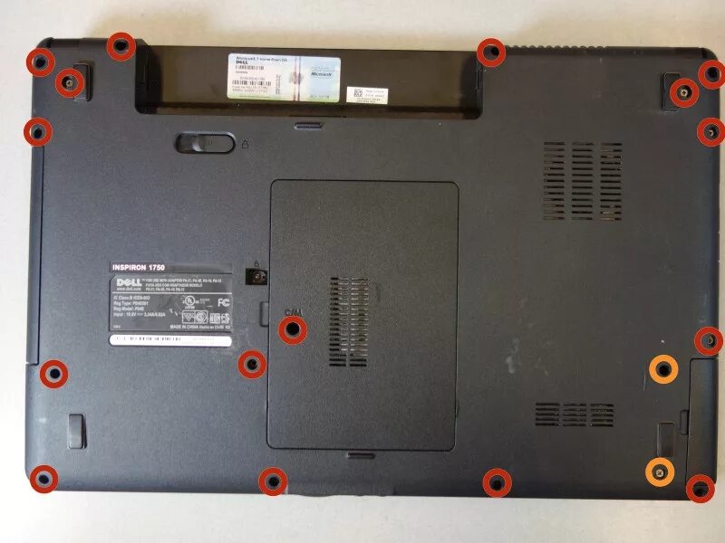 обратная сторона ноутбука