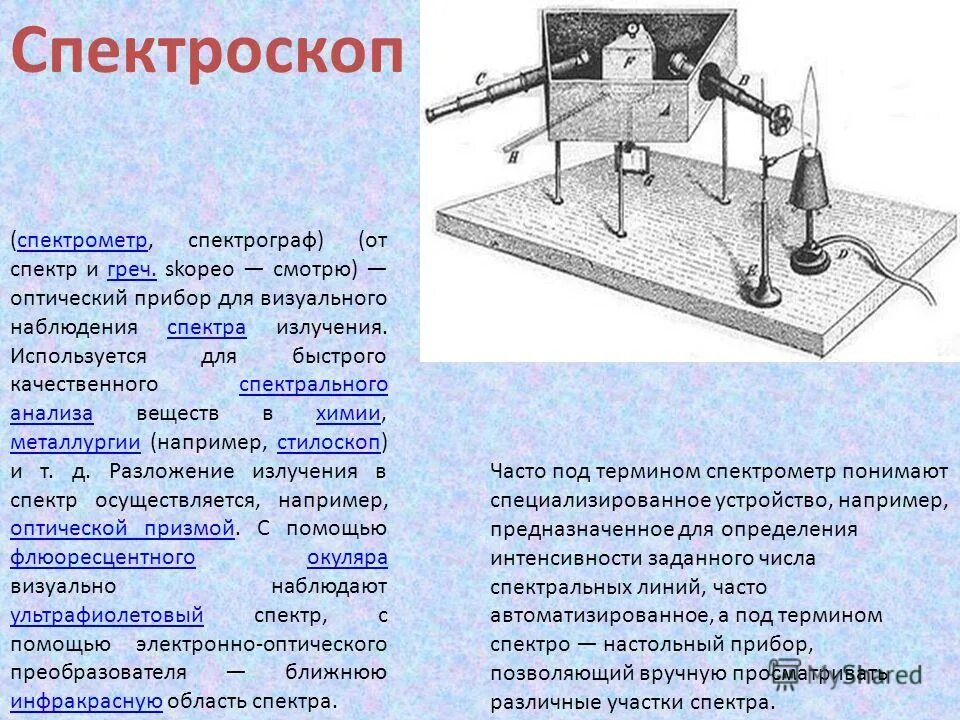 Устройство спектроскопа. Спинтарископ. Спектроскоп. Спектрограф и спектроскоп. Спектроскоп используется для.