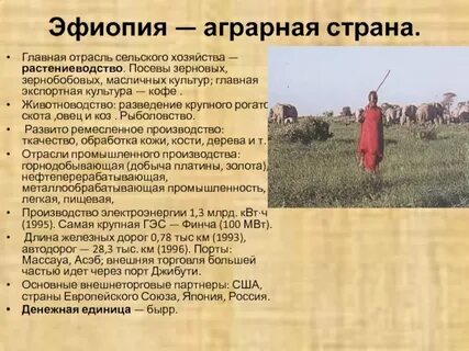 Уровень экономического развития страны эфиопия