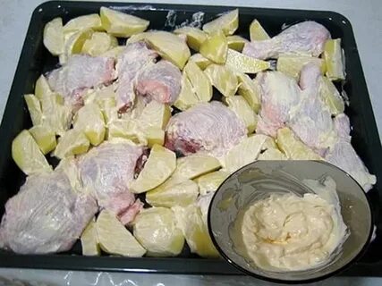 Окорочок с майонезом и чесноком