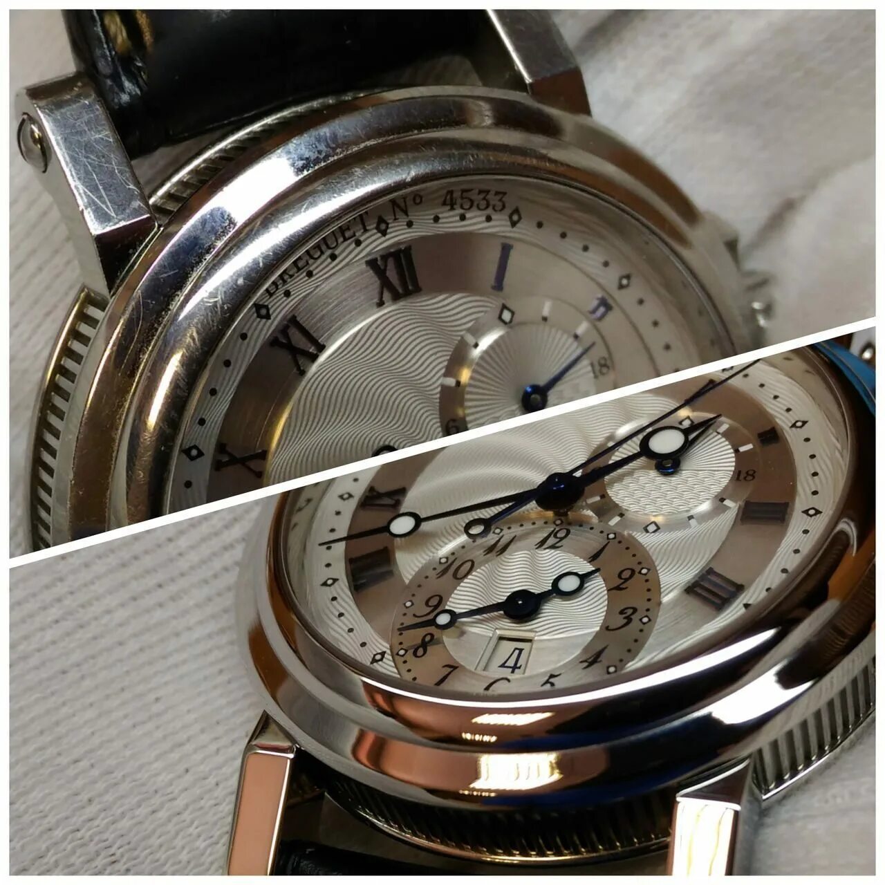 Breguet ref 1775. Breguet 5327. Полировка корпуса часов. Полировка швейцарских часов. Отполировать стекло часов от царапин