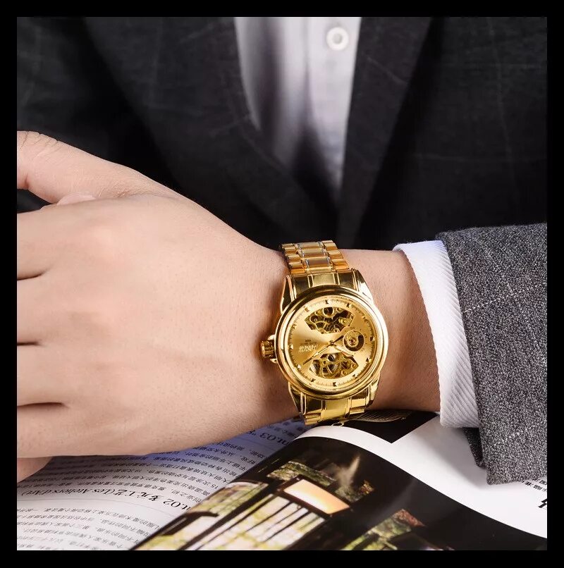 Большие золотые часы. Часы winner золотые. Большие золотые часы. Дорогие наручные часы мужские. Большие золотые часы.