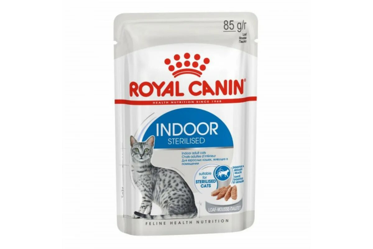 Royal Canin Indoor Sterilised пауч. Роял Канин Индор паштет. Роял Канин Стерилайзд в соусе 85 г. Роял Канин Индор для кошек.