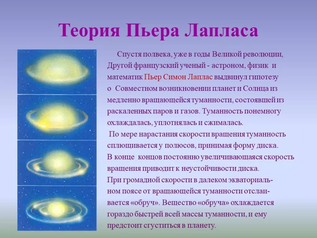 Гипотеза Канта-Лапласа (кант – 1755 год, Лаплас- 1796).. Иллюстрация гипотезы Канта-Лапласа. Пьер Симон Лаплас гипотеза. Пьер-Симон Лаплас теория солнца.