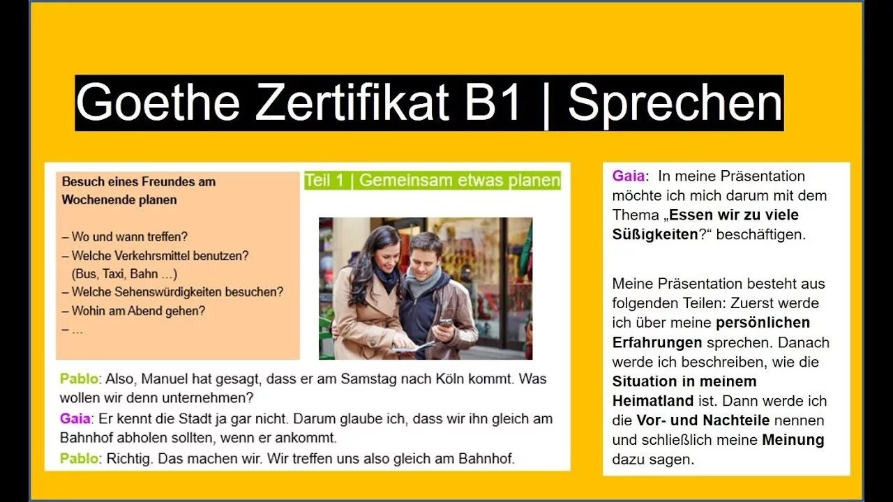 Goethe -Zertifikat/Fit in Deutsch A2: Sprechen 