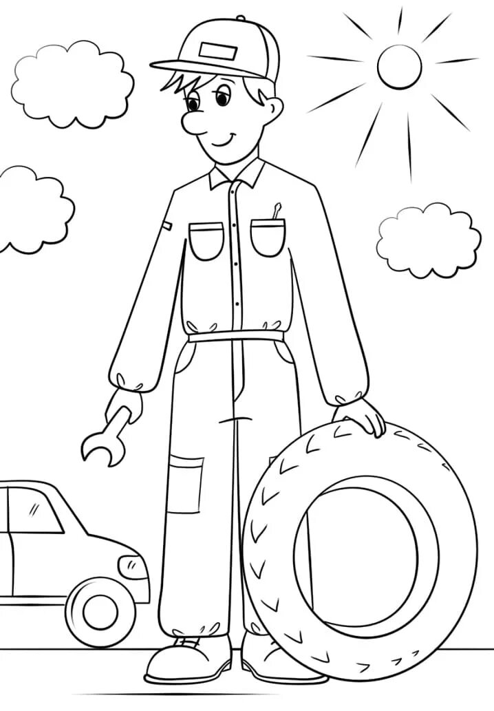 Download or print this amazing coloring page: Baker #6 (Jobs) - Printable colori