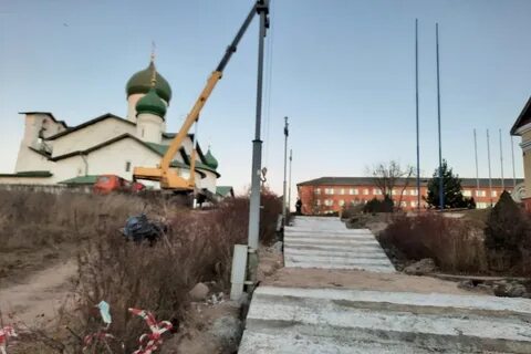 Новый пешеходный мост в пскове