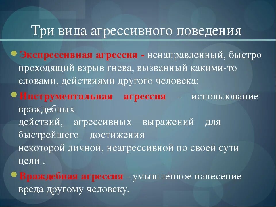 Как называют агрессивного. Основные виды агрессии. виды и формы агрессивного поведения. фиды агрессии. типы агрессивности.