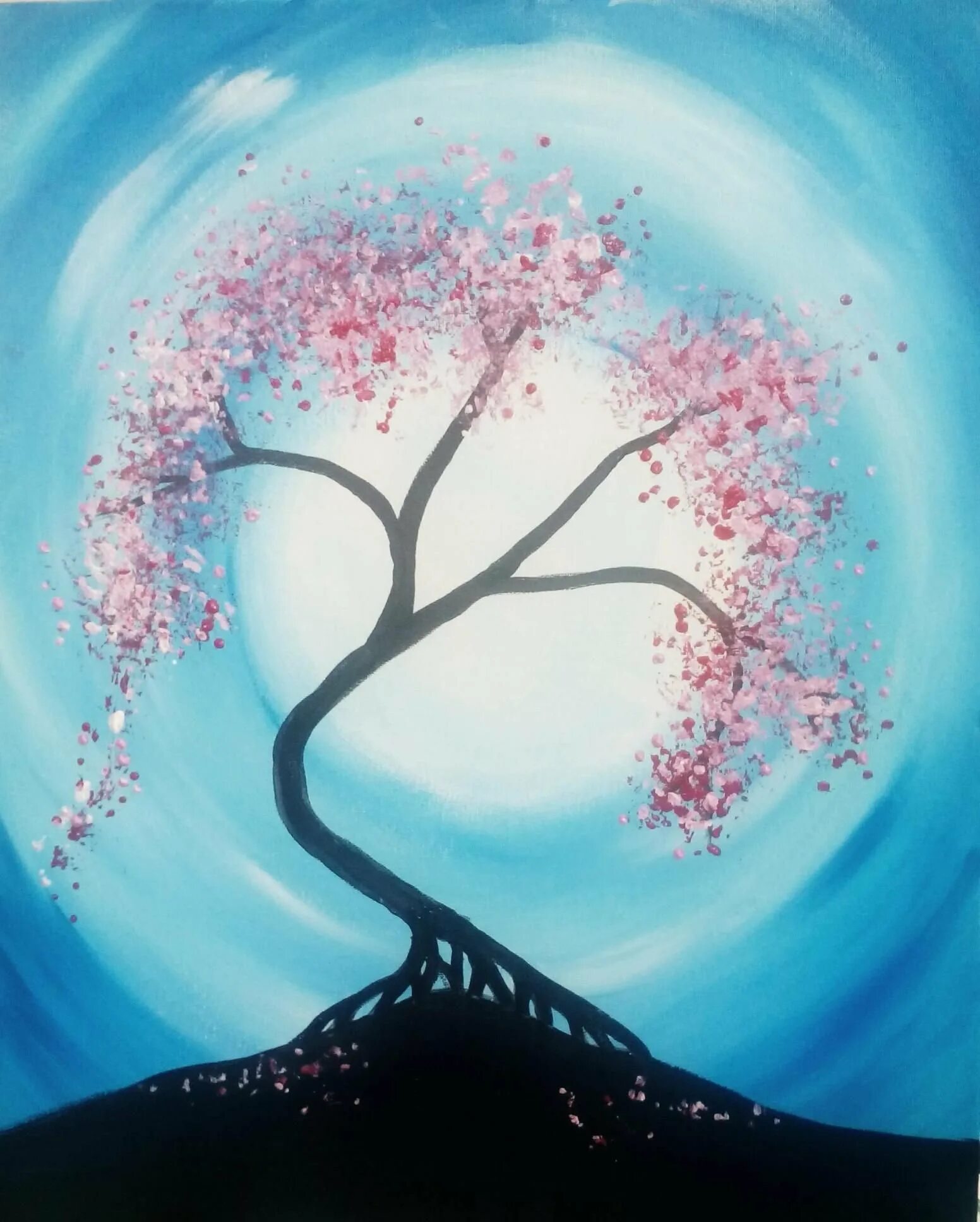 Сакура красками. Сакура дерево. Дерево Сакуры красками. Сакура рисунок. Рисование Цветущая дерева.