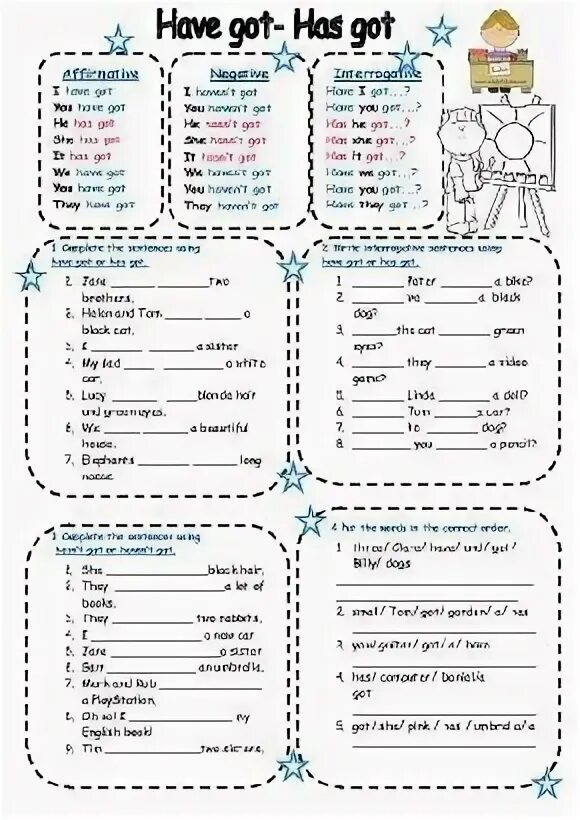 Have got has got Worksheets 3 класс. Have got has got вопросы Worksheets. Have got вопросы упражнения. Have got для детей упражнения.