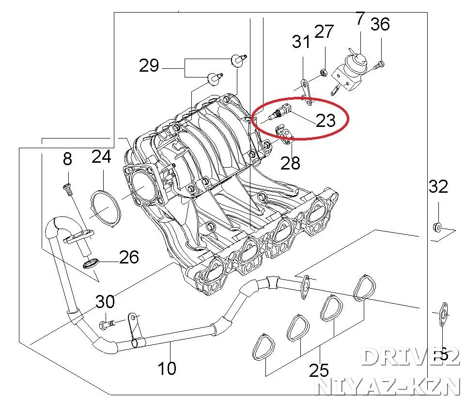The location of the main components and assemblies of the car (Chevrolet Lacetti